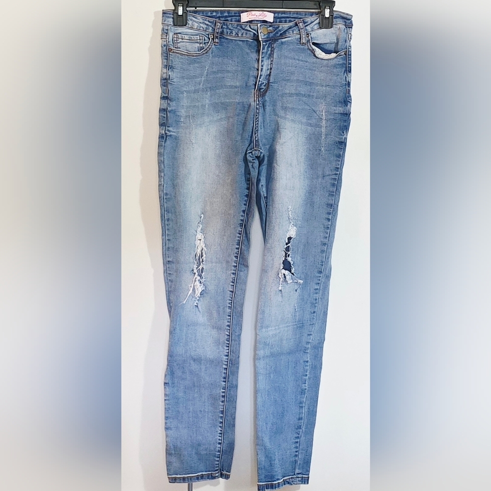 Pink Lily Skinny Boyfriend Jeans Distressed